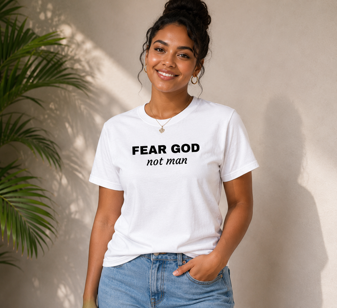 Fear God, not man white Tee